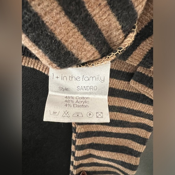 NWT 1 + in the family 2 piece set striped beige black 12 months 1 year Sandro - Picture 11 of 11
